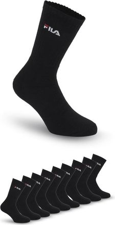 Fila Tennissocken FILA UNISEX CREW TENNIS FULL TERRY SOCKS, Damen, Gr. 35-38, schwarz, Baumwollmischung, unifarben, normal, Socken Tennissocken, mit einges