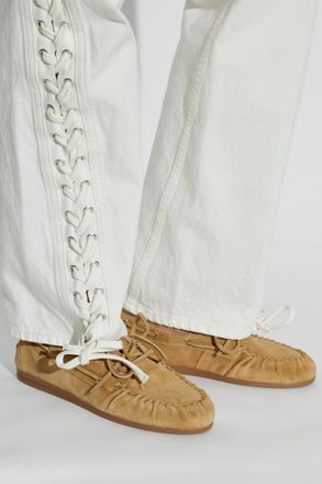 Alohas Rowan Leather Loafers, Womens, Beige