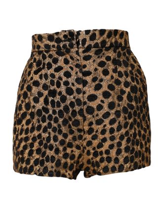 Dolce & Gabbana Womens Brown Leopard High Waisted Hot Pants Shorts