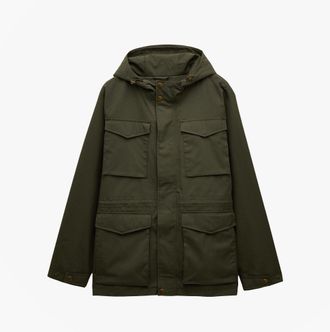 Joules Portman Mens Green Waterproof Raincoat Cotton - Size Small