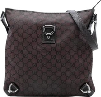 Gucci Pre-owned Cross Body Bags, female, Brown, Size: ONE SIZE Pre-owned Nylon Crossbody Bag