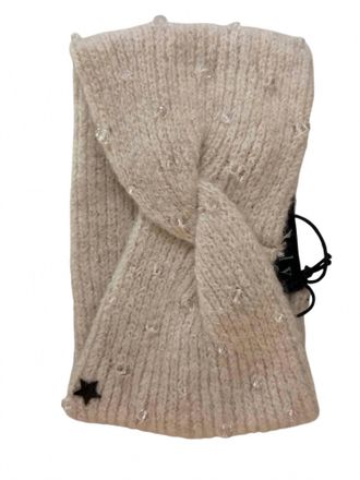 Jocelyn Womens Knit Headband With Hand Sewn Crystal Beads In Ivory