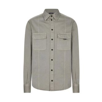 Dolce & Gabbana Casual Shirts, male, Gray, Size: XL Oversize Cotton Shirt