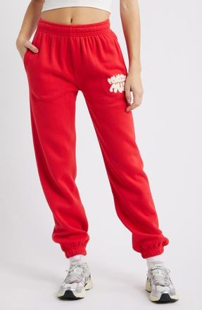 Princess Polly Logo Jogger Sweatpants in Red at Nordstrom, Size 12