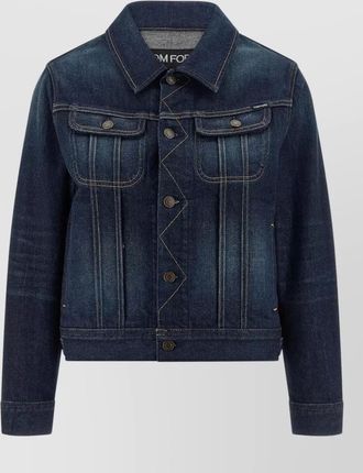 Tom Ford japanese denim jacket long sleeves collar