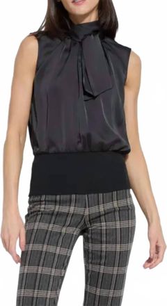 Lyss&eacute; Indira Mixmedia Scarf Blouse In Black