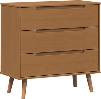vidaXL Cajonera Molde Caramelo 80 X 40 X 80 Cm Madera De Pino Maciza Vidaxl