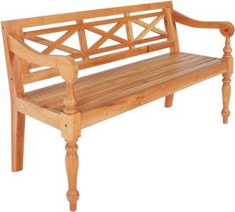 vidaXL Vidaxl - Batavia Bench 123 cm Solid Mahogany Wood Light Brown