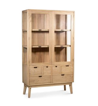 Moycor Vitrina de madera beige alt. 180 cm