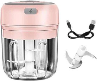No Brand Picadora El&eacute;ctrica Mini - Procesadora De Verduras - Pica Ingredientes R&aacute;pidamente - Funcionamiento Con Un Solo Bot&oacute;n - Capacidad De 250 Ml - Rosa