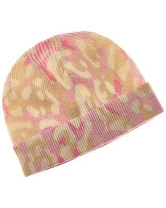 Brodie Abstract Print Leopard Cashmere Beanie