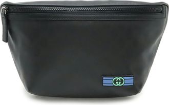 Gucci Black Blue Green Vinyl Leather Fanny Pack (Pre-Owned)