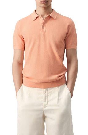 Mango Fine Knit Polo in Dark Orange at Nordstrom, Size X-Large