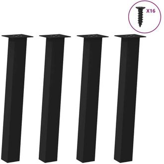 vidaXL Vidaxl - Patas Para Consola (4 Unidades), Color Negro, 72 Cm, Acero