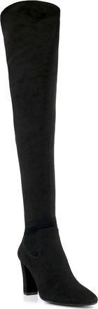 Dune London Womens Ladies Stretch Over The Knee Boots SYRELL - Black Micro Fibre - Size UK 4