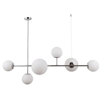 Netlighting Vailante Modern 6 Light Bar Pendant Ceiling Light E27+E14 in Silver