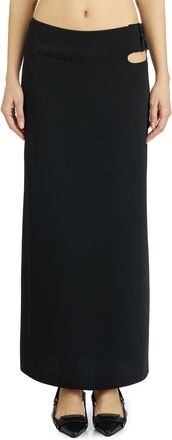 Courr&egrave;ges Womens Long Tech Loop Skirt - Black - Size EU 36 (Womens)