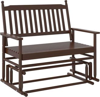 vidaXL Banco Deslizante Madera Maciza De &Aacute;lamo Marr&oacute;n 118x70x104,5 Cm Vidaxl