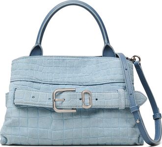 Marc Jacobs The Small Dakota Croc Embossed Suede Satchel in Blue Mist at Nordstrom