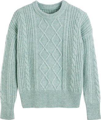 La Redoute Collections Trui met ronde hals in kabeltricot