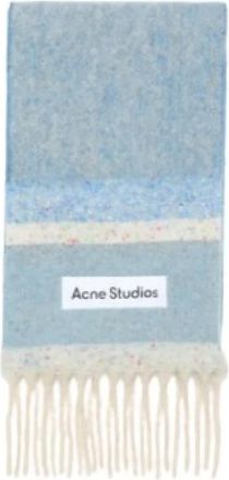 Acne Studios Blauw Gele Sjaal Luxe Winter - unisex - Wintersjaals - Blauw - ONE Size - Wol - Accessoires