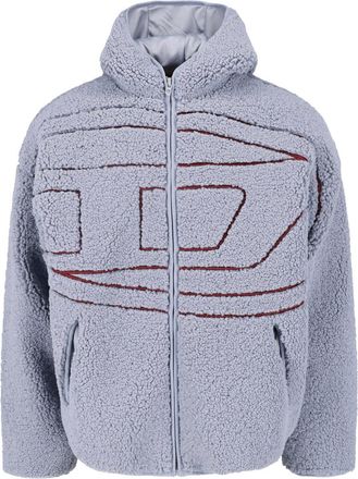 Diesel Grey S-Zat Teddy Hooded Zip Sweatshirt