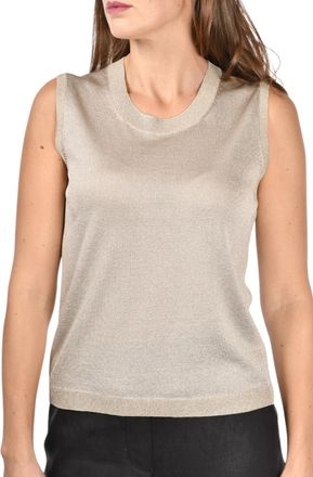 Gran Sasso Lurex Sleeveless Tank Top In Gold