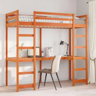 vidaXL Vidaxl - Giroletto Soppalco Senza Materasso Marrone Cera 80x200cm Pino