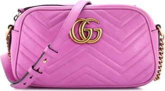 Gucci GG Marmont Shoulder Bag Matelasse Leather Small crossbody bag - Roze