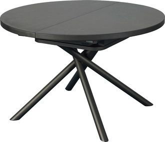 Vente-Unique Mesa de comedor extensible para 4 a 6 personas en cer&aacute;mica, MDF y metal - Efecto m&aacute;rmol marr&oacute;n y gris - FEROLA