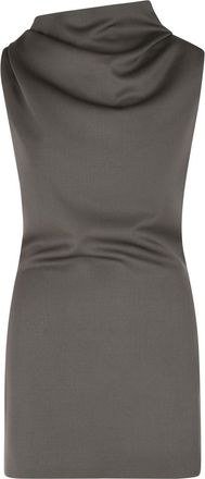 Khaite Astor Mini Dress In Brown Virgin Wool