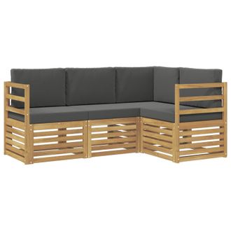 vidaXL Juegos De Sof&aacute;s 4 Pcs Blanco Y Antracita 185,5 X 126,5 X 73 Cm Vidaxl