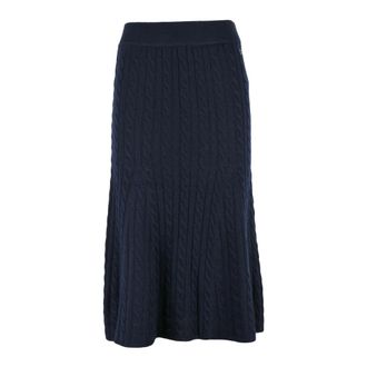 Sun 68 Midi Skirts, female, Blue, Size: S Longuette in maglia