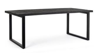 Konte Design Mesa rectangular de madera de mango,base de acero antracita 200x100 cm