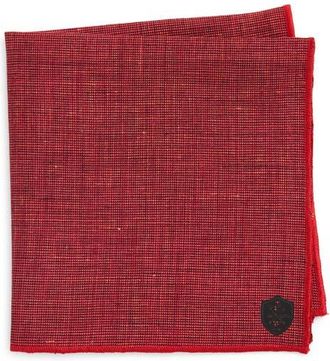 Clifton Wilson Dark Red Slub Linen Pocket Square at Nordstrom