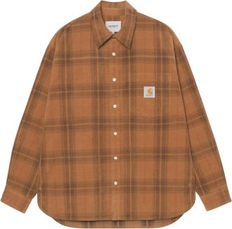 Carhartt Work in Progress L/S Wilber Shirt - Heren - Casual Overhemden - Bruin - S - Overhemden