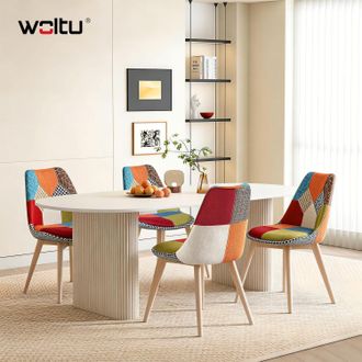 Woltu Woltu Juego De 4 Sillas- Silla Escandinava - Patas De Madera Multicolor