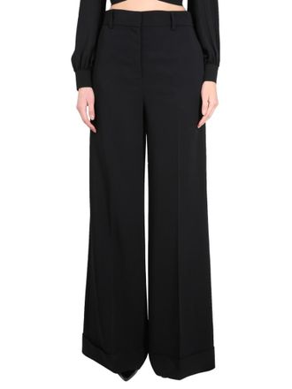 Moschino Black Wide Leg Flat Front Pants