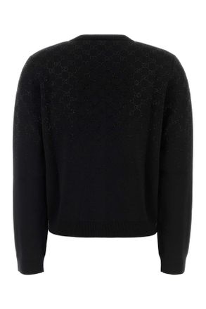 Gucci Womens Black Wool Blend Cardigan Blackmix Maglieria