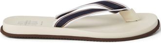 Brunello Cucinelli striped leather flip flops - men - Rubber/Fabric/Leather - 40 - Blue