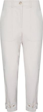 Twinset Broeken, Dames, Wit, 2Xl, Polyester, Cargo Witte Broek Verstelbare Onderkant