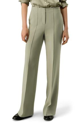 LilySilk Womens Silk-Wool Twill Flare Pants in Laurel Oak at Nordstrom, Size 10