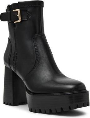 Steve Madden Summit Platform Bootie in Black Leather at Nordstrom Rack, Size 9.5