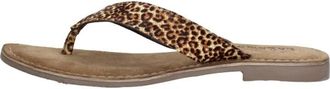 Lazamani Toe-post Slipper 75.481 - Dames - Slippers - Bruin - 36 EU - Leer - Schoenen