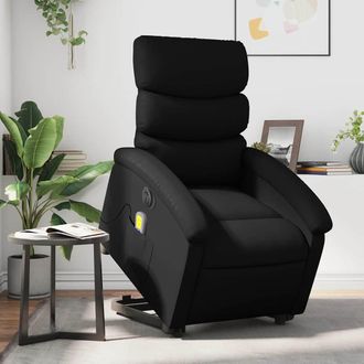 vidaXL Vidaxl - Sill&oacute;n De Masaje Elevable El&eacute;ctrico Cuero Sint&eacute;tico Negro