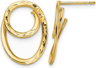 Diamond2Deal 14K Yellow Gold Diamond-cut Drop Dangle Earrings