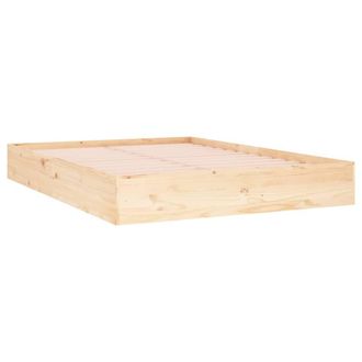 Berkfield Home Beautiful Bed Frame Solid Wood 120x190 cm Small Double in Light Tan