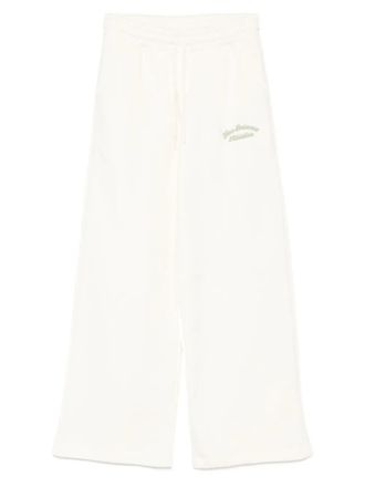 New Balance embroidered cotton sweatpants - women - Cotton/Recycled Polyester - S - Neutrals