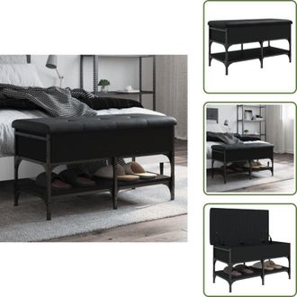 vidaXL The Living Store Panca Porta Scarpe Nera 82x42x45 cm in Legno Multistrato - Scarpiera