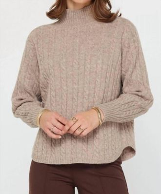 Current Air Mock Neck Sweater In Beige